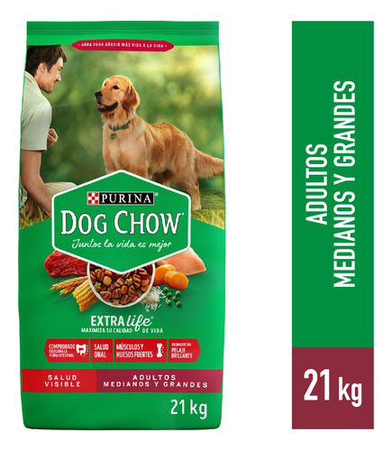 Alimento De Perro Dogchow Adultos Medianos Y Grandes 21kg