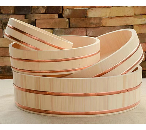 Cuenco De Madera Para Arroz Y Sushi, Cuenco, 30x7,5 Cm