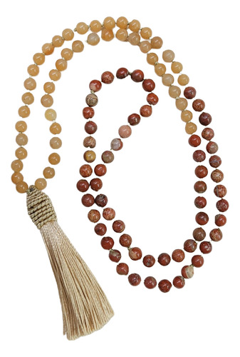 Japa Mala De Madera/ Fluorita 108 Cuentas- Raíz De Energía