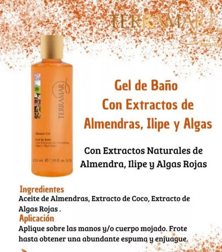 Kit De Baño Terramar Exfoliante, Crema Y Gel De Baño
