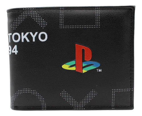 Cartera Billetera Inspirada En Play Station Tokyo 94 Relieve Negro