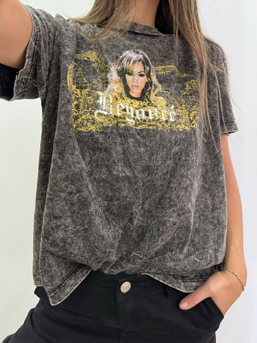 Remera Algodón Manga Corta Prelavada Beyoncé