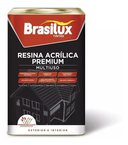 Resina Multiuso Impermeabilizante Base Água Incolor 18 L Acabamento Brilhante E Fosco