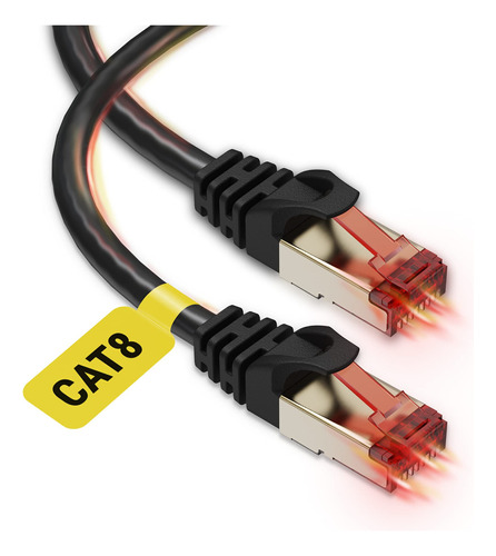 Cable De Red Rj45 Cat8 Patch Cord 1m 100% Cobre 