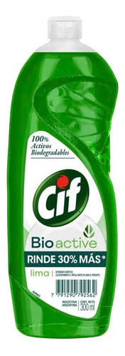 Detergente Cif Active Gel lima en botella 300 ml