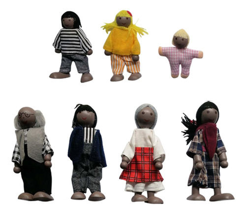 7x Mini Figuras De Personas, Conjunto Pequeño Y Bonito De