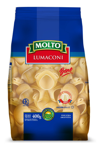 Fideos Molto Lumaconi Paquete 400 Gramos