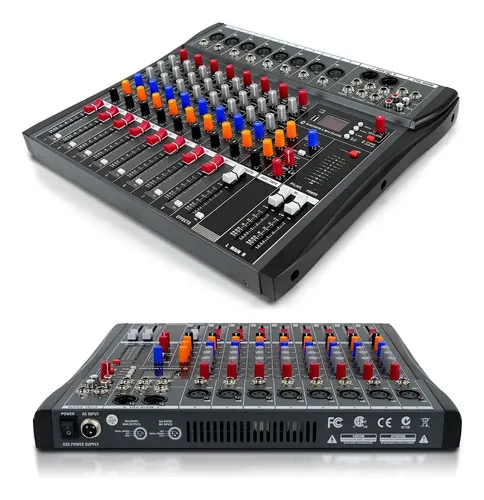 comprar Mesa Som 8 Canais Profissional Console Mixer Interface Biv