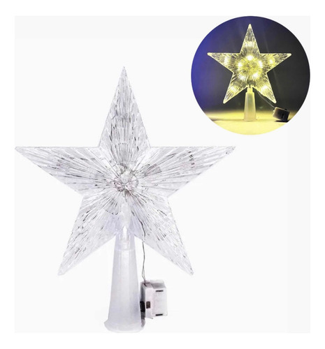 Estrella Para Árbol De Navidad Luminosa 15cm/pilas Aa