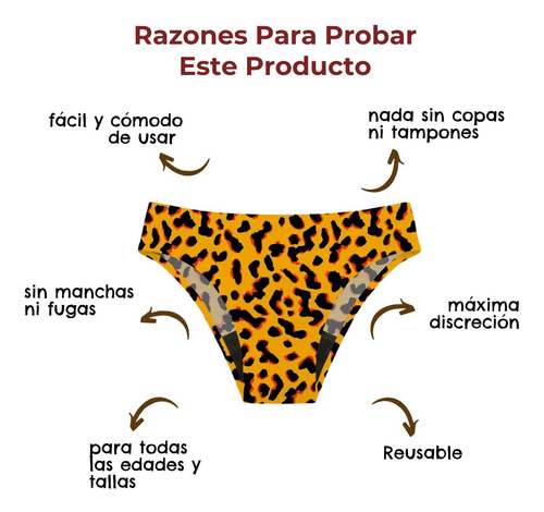 Traje De Baño Para Periodo Luna Segura Bikini Atlas Animal P Naranja Ech