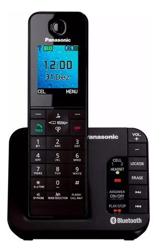 Teléfono Panasonic  KX-TGH260N inalámbrico con Bluetooth - color negro