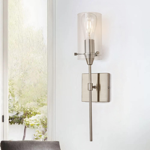 Aplique De Pared De Níquel Cepillado, Juego De 2 Lámparas De