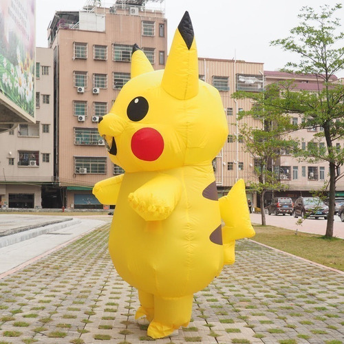 Disfraz Inflable Amarillo Mascota Pikachu Anime Cosplay