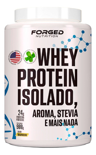 Whey Protein Isolado 900g C/ Stevia 0% Corante - Forged