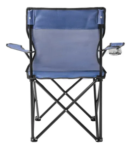 Mesa + 2 Sillas De Camping Discovery Plegable Portavaso Azul