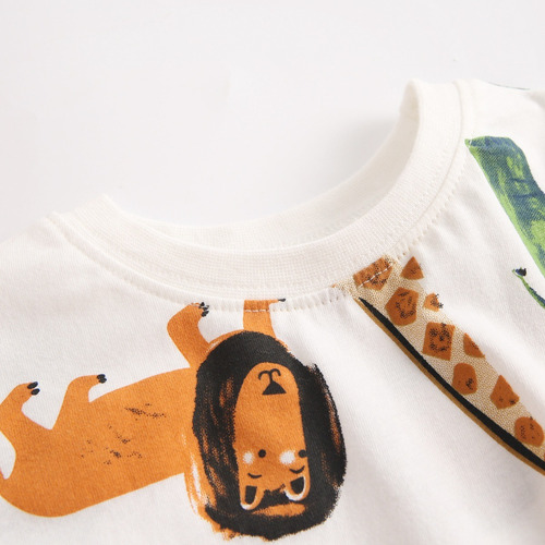 Conjunto Para Niño Short Y Playera Diseño De Animales Niños Ocre 5-6 Años