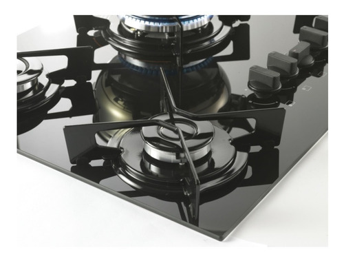 Imagem 4 de 6 de Fogão Cooktop Fischer 5 Bocas Tripla Chama A Gás Mesa Vidro