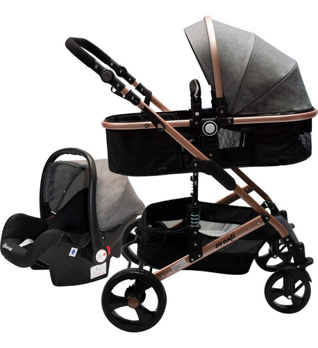 Coche Travel System 3 En 1 Avanti Smile Negro/gris.