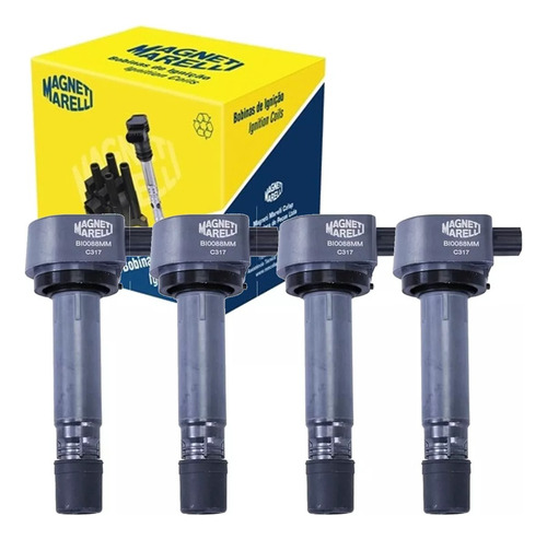 Kit 4 Bobina Ign Accord 2.0 Gas Civic 1.8 Flex Cr-v 2.0 Gas