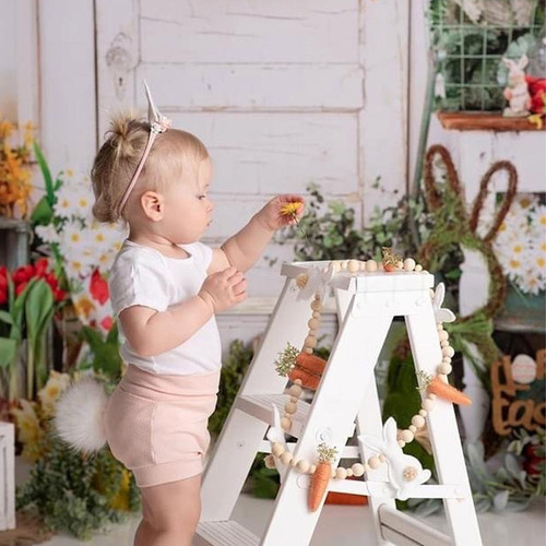 Corona De Conejito De Pascua Con Forma De Zanahoria Y Cuenta