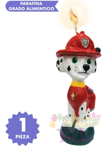 Vela Pastel Paw Patrol Marshall Artículo Fiesta - Paw0h1