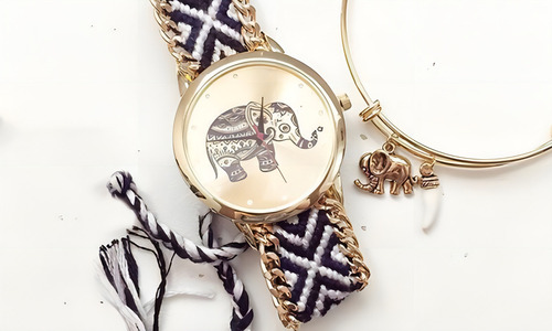 Reloj Elephant Tres Manecillas Negro By Moonlight