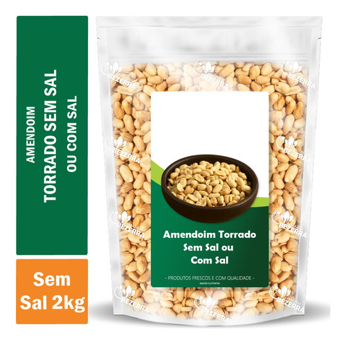 Amendoim Torrado Sem Sal Sem Pele Armazém Bezerra - 2kg