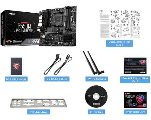 Motherboard Msi B550m Pro-vdh Wifi, Amd B550, Am4 Socket