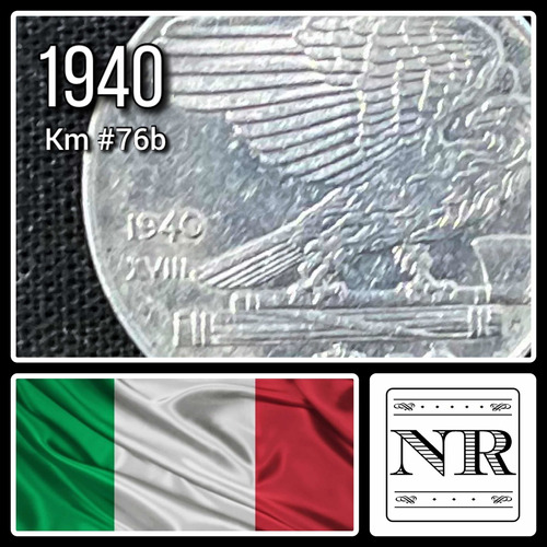 Italia - 50 Centesimi - Año 1940 - Km #76b - Magnética