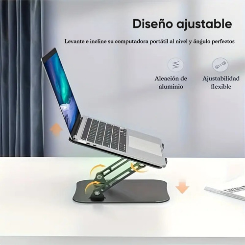 Base Soporte Para Laptop Tableta Portátil Ajustable Plegable Gitifo Color Negro