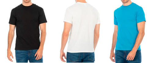 Pack 3 Pzs Playera Caballero Hombre Cuello Redondo Algodon