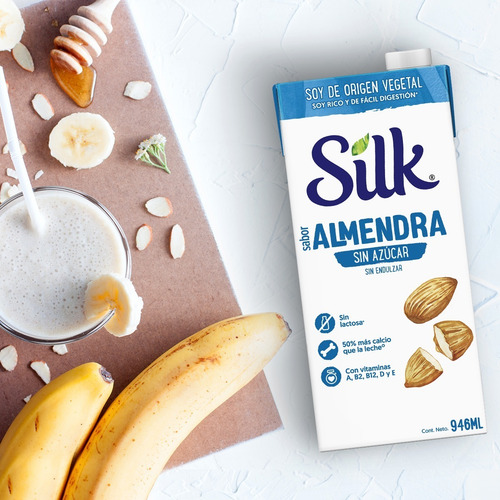 Six Pack Leche Silk Almendra Original Sin Azucar 946 Ml