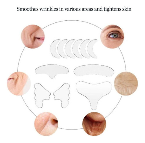 Pegatina Antiarrugas De Silicona De 17 Piezas, Almohadillas