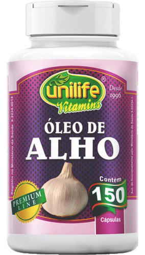 Óleo De Alho -  150 Cápsulas 350mg - Unilife Vitamins