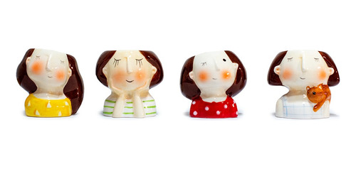 Macetas Mini Lapiceros Ceramica Esmaltada Diseños De Mujeres