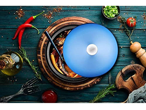 Olla De Tagine De Hierro Fundido, Esmaltada En Azul, 4 Cuart