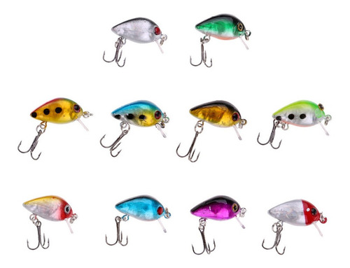 10 Piezas Señuelo De Pesca 2,6 Cm 2g Mini Minnow Crankbait