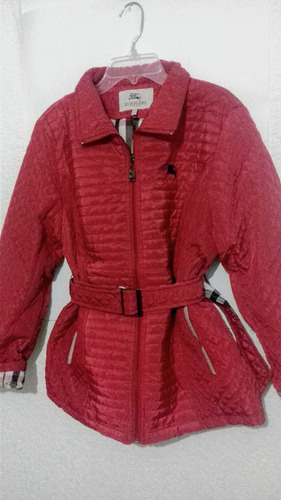 Chamarra Burberry Roja Con Cinturon