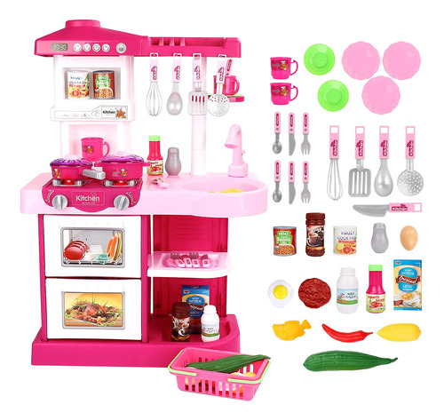 Deao Cocinita De Juguete Mi Little Chef Con 30 Accesorios