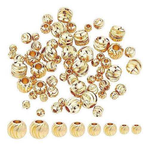 Benecreat 80pcs 4sizes18k Chapado En Oro Cuentas