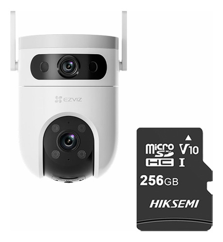 Ezviz Kit De Videovigilancia Cronos Cámara Cs-h9c-plus-256 + Micro Sd 256gb Pt Doble Lente 10 Mp H9c Detección Humana Y Vehículo Visión Nocturna A Color Sirena Y Luz Estroboscópica Audio Bidireccional