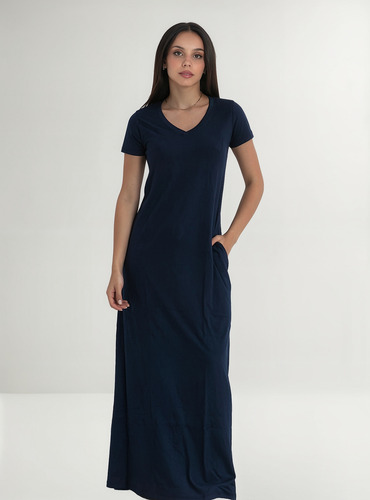 Vestido Largo Casual Mujer Talles Grandes Plus Size Algodon