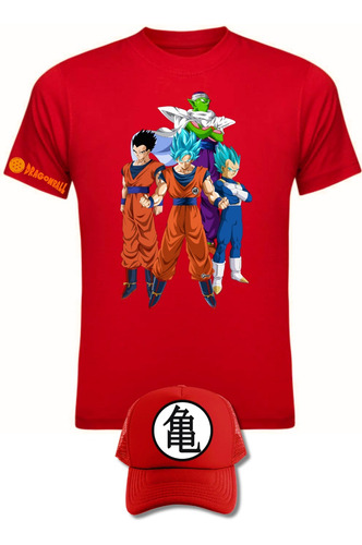 Camiseta Manga Corta Dragon Ball Gt Obsequio Gorra Xt 