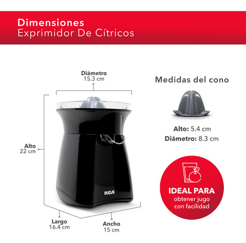Rca Exprimidor Eléctrico Rc-8004n Negro 30w Negro