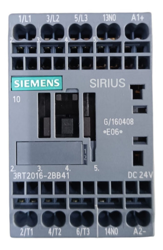 Contactor Siemens 3rt2016-2bb41 Coil 24vdc 3f+1n.o, Resorte