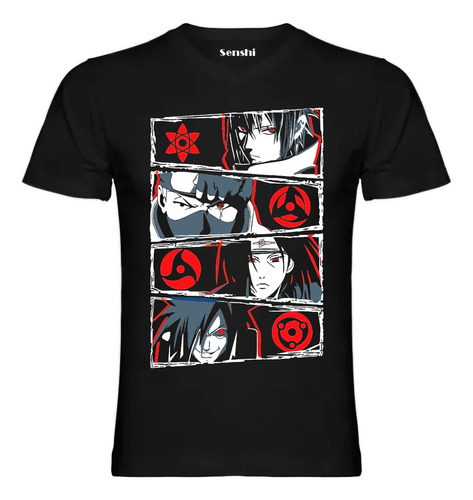 Polera Unisex Naruto Sharingan Comic Anime Estampado Dtf