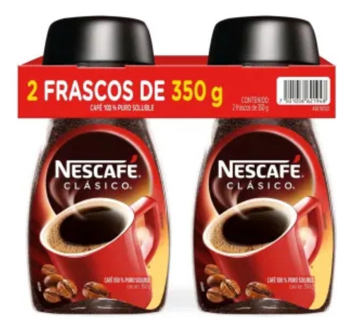 Nescafe Clasico Cafe Soluble 2pzs 350g C/u