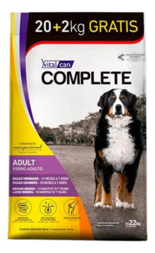 Vitalcan Complete Perro Adulto Raza Mediana Y Grande 20+2 kg