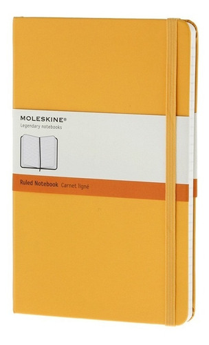 Caderno Moleskine Laranja Pautado Gde Capa Dura 361