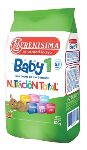 Leche de fórmula en polvo Mastellone Hnos La Serenísima Baby 1 en bolsa de 800g - 0  a 6 meses
